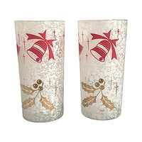 Load image into Gallery viewer, West Virginia Glass Pavl Signed Vintage Mid-Century Frosted Christmas Glasses (Set of 2)
