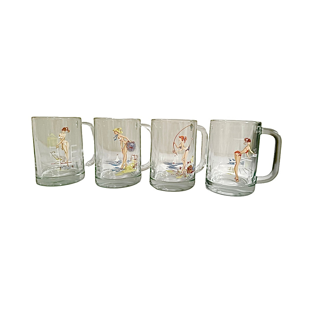 Vintage Pinup Girl Mugs (Set of 4)