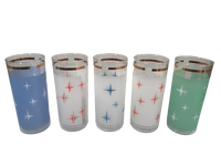 Load image into Gallery viewer, Bartlett Collins Mid-Century Colorful Atomic North Star Tall Collins Glasses (Set of 5)
