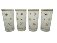 Load image into Gallery viewer, Mid-Century Atomic Gold Star Glasses (Set of 4)
