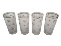 Load image into Gallery viewer, Mid-Century Atomic Gold Star Glasses (Set of 4)
