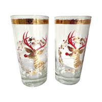 Load image into Gallery viewer, Culver Signed Mid-Century Rudolph The Red Nose Reindeer Highball Glasses (Set of 2)
