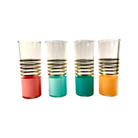 Load image into Gallery viewer, Vintage 22-Karat Gold Striped Retro Tall Collins Glasses (Set of 4)
