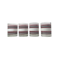 Load image into Gallery viewer, Georges Briard Signed Mid-Century Rust-Gray-White Bands Double Old Fashion Glasses (Set of 4)

