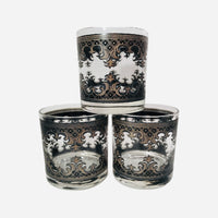 Load image into Gallery viewer, Georges Briard Signed Mid-Century Black and Silver Glasses (Set of 7)
