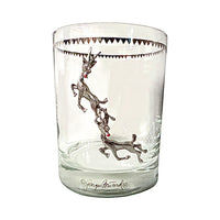 Load image into Gallery viewer, Georges Briard Signed Mid-Century Silver Rudolph the Red Nose Reindeer Double Old Fashion Single Glass
