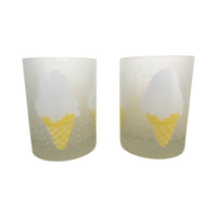 Load image into Gallery viewer, Georges Briard Signed Mid-Century Frosted Ice Cream Cone Double Old Fashion Glasses (Set of 2)
