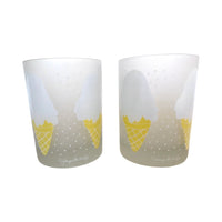 Load image into Gallery viewer, Georges Briard Signed Mid-Century Frosted Ice Cream Cone Double Old Fashion Glasses (Set of 2)
