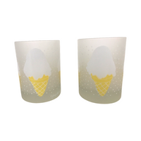 Load image into Gallery viewer, Georges Briard Signed Mid-Century Frosted Ice Cream Cone Double Old Fashion Glasses (Set of 2)
