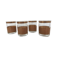 Load image into Gallery viewer, Georges Briard Signed Mid-Century Snakeskin Double Old Fashion Glasses (Set of 4)
