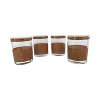 Load image into Gallery viewer, Georges Briard Signed Mid-Century Snakeskin Double Old Fashion Glasses (Set of 4)
