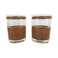 Load image into Gallery viewer, Georges Briard Signed Mid-Century Snakeskin Double Old Fashion Glasses (Set of 2)
