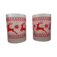 Load image into Gallery viewer, Culver Signed Mid-Century Red Christmas Sweater Double Old Fashion Glasses (Set of 2)
