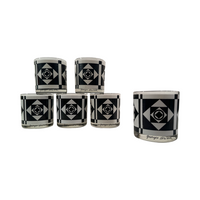 Load image into Gallery viewer, Georges Briard Signed Mid-Century Black and White Geometric Glasses (Set of 6)
