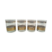 Load image into Gallery viewer, Mid-Century Tastesetter Golden Bands Double Old Fashion Glasses (Set of 4)
