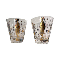 Load image into Gallery viewer, Culver Mid-Century Mardi Gras Jester Double Old Fashion Glasses (Set of 2)
