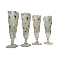 Load image into Gallery viewer, Bartlett Collins Mid-Century Atomic North Star White Tall Pilsner Glasses (Set of 4)
