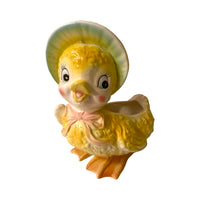 Load image into Gallery viewer, Vintage Anthropomorphic Large Yellow Duckling Planter
