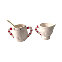 Load image into Gallery viewer, Commadore Ceramic Vintage Mr. and Mrs. Santa Sugar n' Creamer Set
