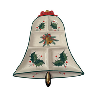 Load image into Gallery viewer, Italian Hand Painted Holiday Bell Serving Tray
