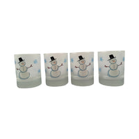 Load image into Gallery viewer, Culver Signed Mid-Century Holiday Snowman Double Old Fashion Glasses (Set of 4)
