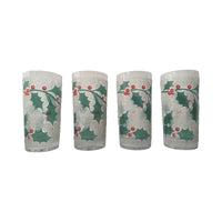 Load image into Gallery viewer, Fred Press Mid-Century Frosted Christmas Holly Glasses (Set of 4)
