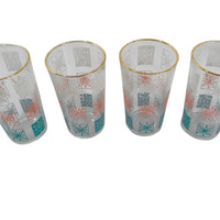 Load image into Gallery viewer, Mid-Century Atomic Star &amp; Snowflake Glasses (Set of 4)
