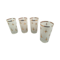Load image into Gallery viewer, Bartlett Collins Mid-Century White Frosted Atomic North Star Cocktail Glasses (Set of 4)
