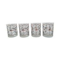 Load image into Gallery viewer, Mid-Century Fleur De Lis Double Old Fashion Glasses (Set of 4)
