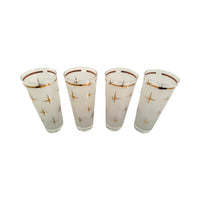Load image into Gallery viewer, Bartlett Collins Mid-Century White Frosted Atomic North Star Tall Collins Cocktail Glasses (Set of 4)
