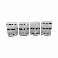 Load image into Gallery viewer, Georges Briard Signed Mid-Century Black and White Geometric Double Old Fashion Glasses (Set of 4)
