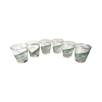 Load image into Gallery viewer, Libbey Mid-Century Green and White Geometric Glasses (Set of 6)
