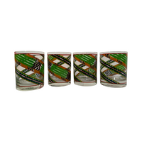 Load image into Gallery viewer, Cera Signed Mid-Century Green Aztec Southwestern Double Old Fashion Glasses (Set of 4)
