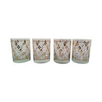 Load image into Gallery viewer, Georges Briard Signed Mid-Century Gold and White Asterisk Double Old Fashion 8 Piece Cocktail Set

