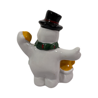 Load image into Gallery viewer, Vintage Frosty the Snowman with Monkey Ceramic Figure

