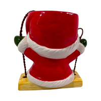 Load image into Gallery viewer, Enesco Vintage Swinging Santa Ceramic Planter
