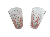 Load image into Gallery viewer, Fred Press Signed Mid-Century Pink and 22-Karat Gold Atomic Triangles and Starburst Highball Glasses (Set of 2)
