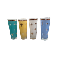 Load image into Gallery viewer, Bartlett Collins Mid-Century Atomic North Star Tall Collins Cocktail Glasses (Set of 4)
