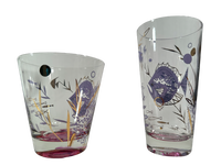 Load image into Gallery viewer, Psyche Signed Mid-Century Purple Under The Sea Glasses (Set of 6)
