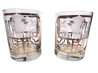 Load image into Gallery viewer, Georges Briard Signed Golden Art Deco Double Old Fashion Glasses (Set of 2)
