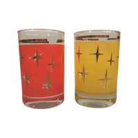 Load image into Gallery viewer, Bartlett Collins Mid-Century Atomic North Star Juice Glasses (Set of 2)
