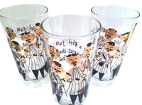 Load image into Gallery viewer, Gay Fad Signed Mid-Century Barbershop Quartet Glasses (Set of 4)

