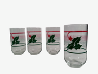 Load image into Gallery viewer, Vintage Red and Green Holly Glasses (Set of 4)
