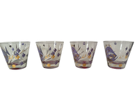 Load image into Gallery viewer, Psyche Signed Mid-Century Purple Under The Sea Old Fashion Glasses (Set of 4)
