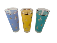 Load image into Gallery viewer, Bartlett Collins Mid-Century Atomic North Star Tall Collins Cocktail Glasses (Set of 3)
