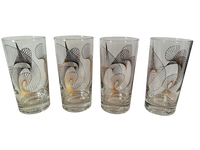 Load image into Gallery viewer, Gay Fad Mid-Century Golden Spirograph Glasses (Set of 4)
