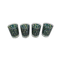 Load image into Gallery viewer, Mid-Century Chartreuses and Green Diamonds Double Old Fashion Glasses (Set of 4)
