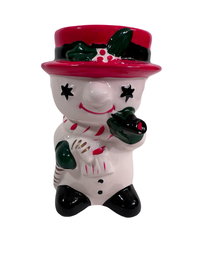 Load image into Gallery viewer, Vintage Starry Eye Snowman Planter
