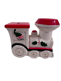 Load image into Gallery viewer, Vintage Santa and Elf Christmas Train Bank

