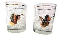 Load image into Gallery viewer, Georges Briard Signed Mid-Century Cherub Double Old Fashion Glasses (Set of 2)
